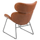Lounge chair Acazar, brown, H90.5x69x78.5cm, seat height 40cm