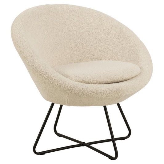 Lounge chair Acent, cream color, H81x82x71cm, seat high 47cm