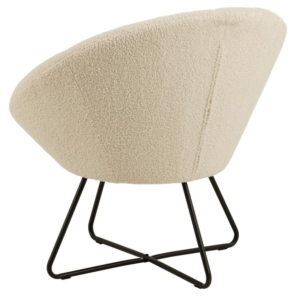 Lounge chair Acent, cream color, H81x82x71cm, seat high 47cm