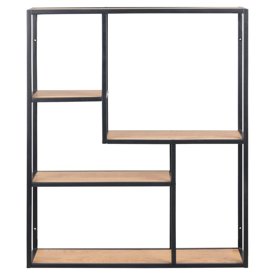 Shelf Aford,MDF, top oak MDF/black fram e, H91x75x20cm
