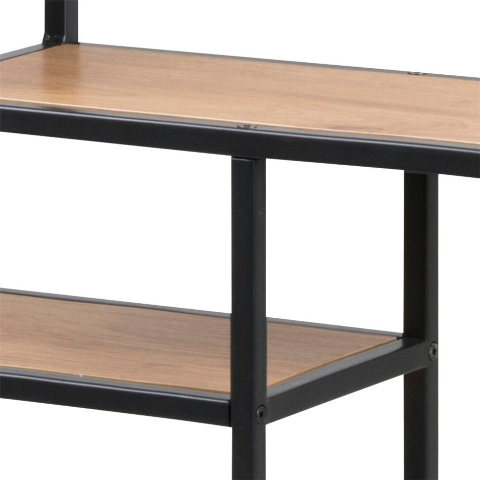 Shelf Aford,MDF, top oak MDF/black fram e, H91x75x20cm