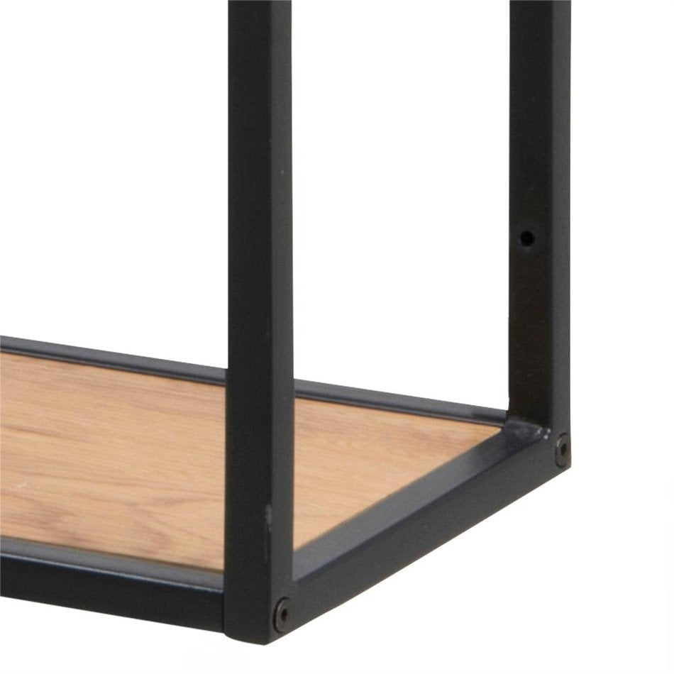 Shelf Aford,MDF, top oak MDF/black fram e, H91x75x20cm