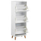 Shoes cabinet Amitra, white, MDF, H133.5x47x30cm