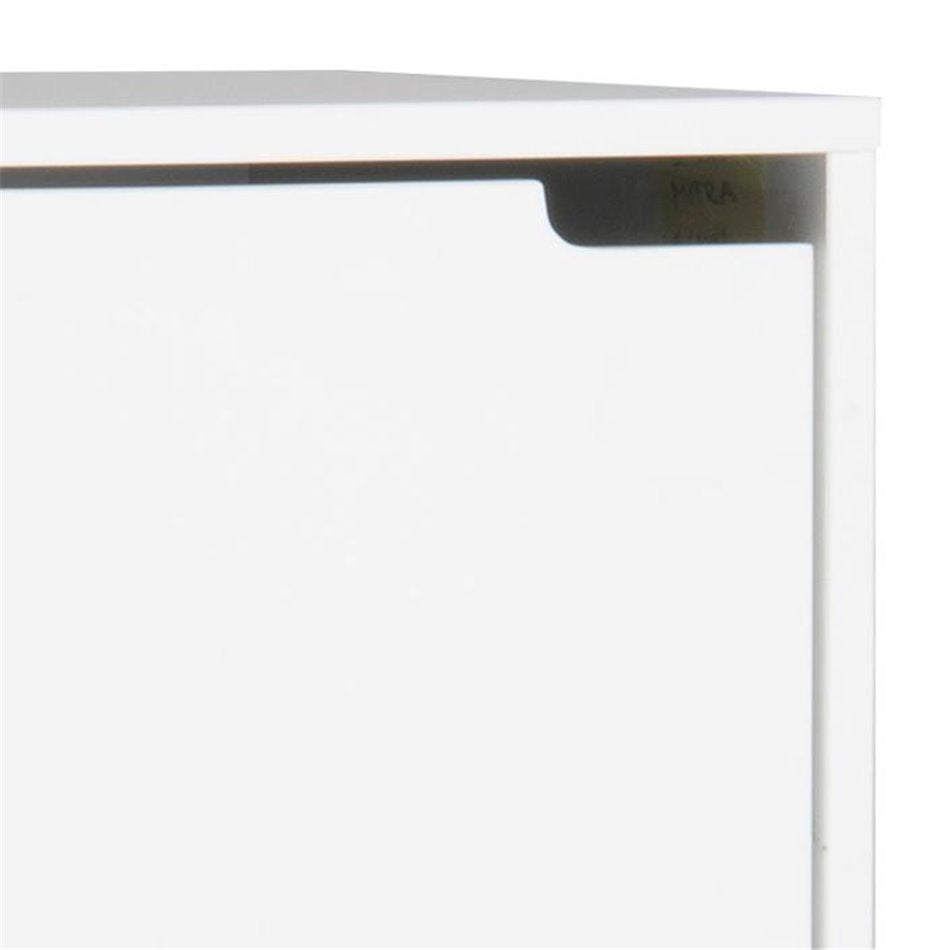 Shoes cabinet Amitra, white, MDF, H133.5x47x30cm