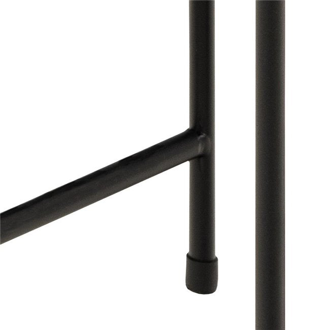 Avila Side Table – Brown Artificial Marble Top with Black Metal Legs