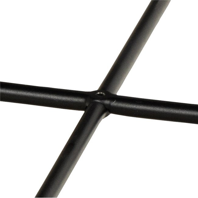 Avila Side Table – Brown Artificial Marble Top with Black Metal Legs