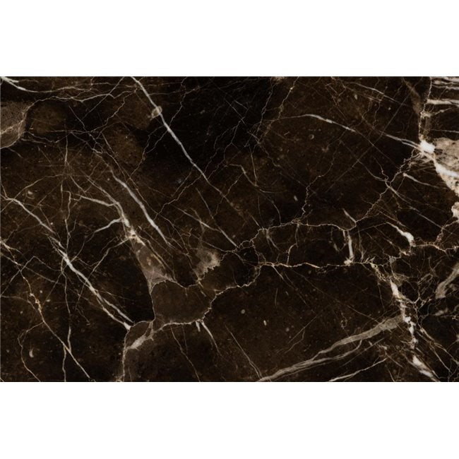 Avila Side Table – Brown Artificial Marble Tops with Black Metal Legs