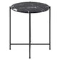 Avila Side Table – Black Artificial Marble Top with Metal Legs