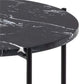 Avila Side Table – Black Artificial Marble Top with Metal Legs