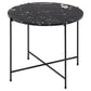 Avila Side Table – Black Artificial Marble Top with Metal Base