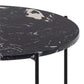 Avila Side Table – Black Artificial Marble Top with Metal Base