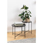 Avila Side Table – Black Artificial Marble Top with Metal Base