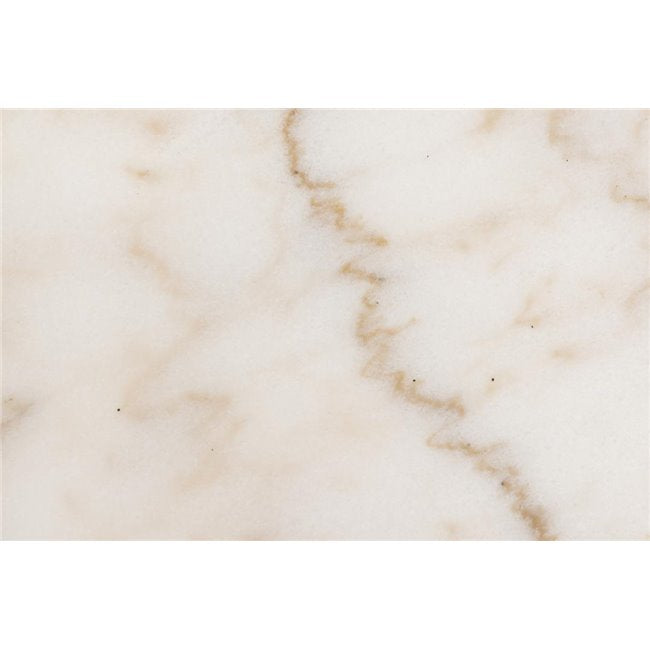 Avila Side Table – White Artificial Marble Top with Black Metal Legs