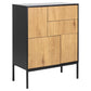 Chest of drawers Aford, MDF, black/natural, H103x80x40cm