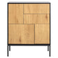 Chest of drawers Aford, MDF, black/natural, H103x80x40cm