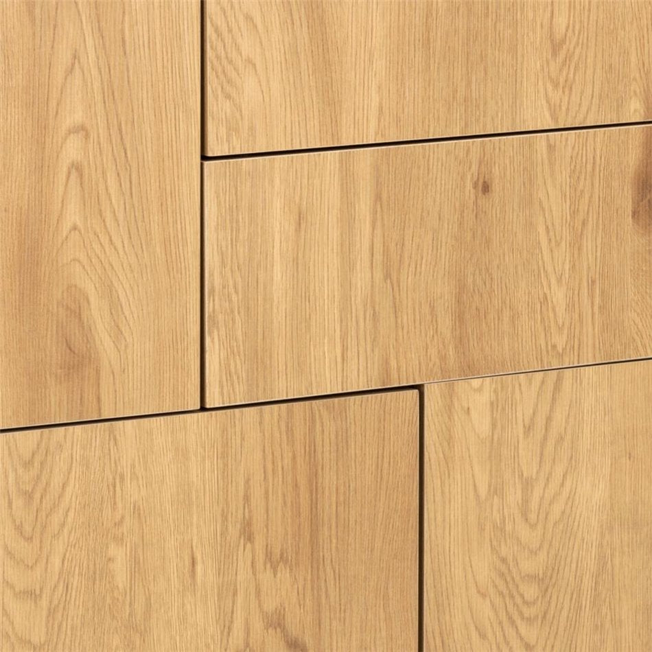 Chest of drawers Aford, MDF, black/natural, H103x80x40cm