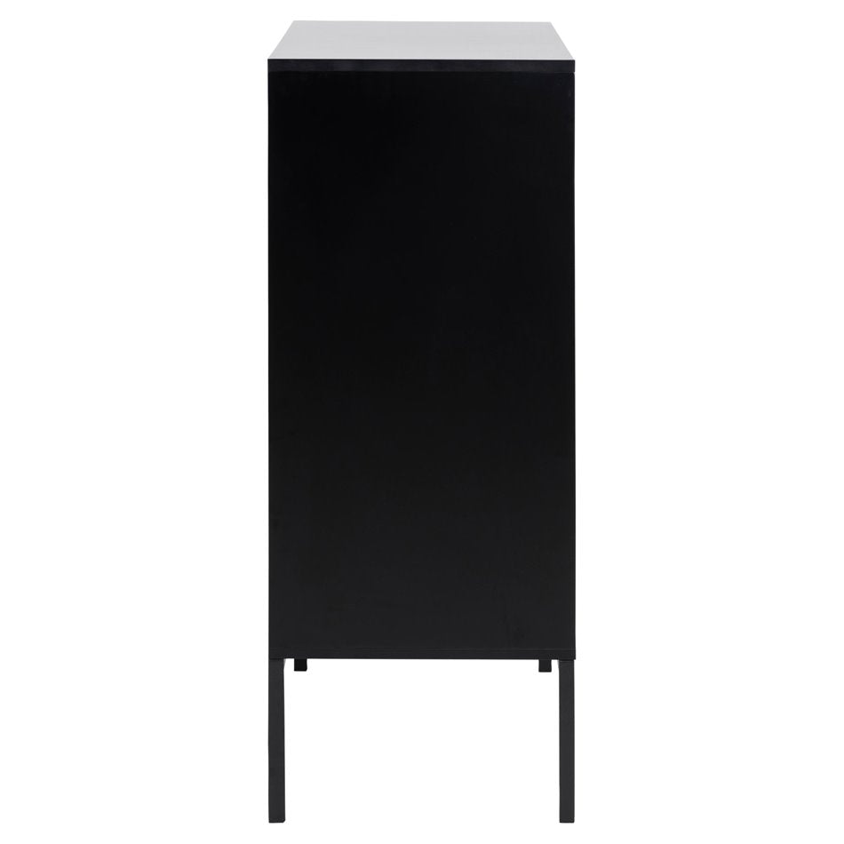 Chest of drawers Aford, MDF, black/natural, H103x80x40cm