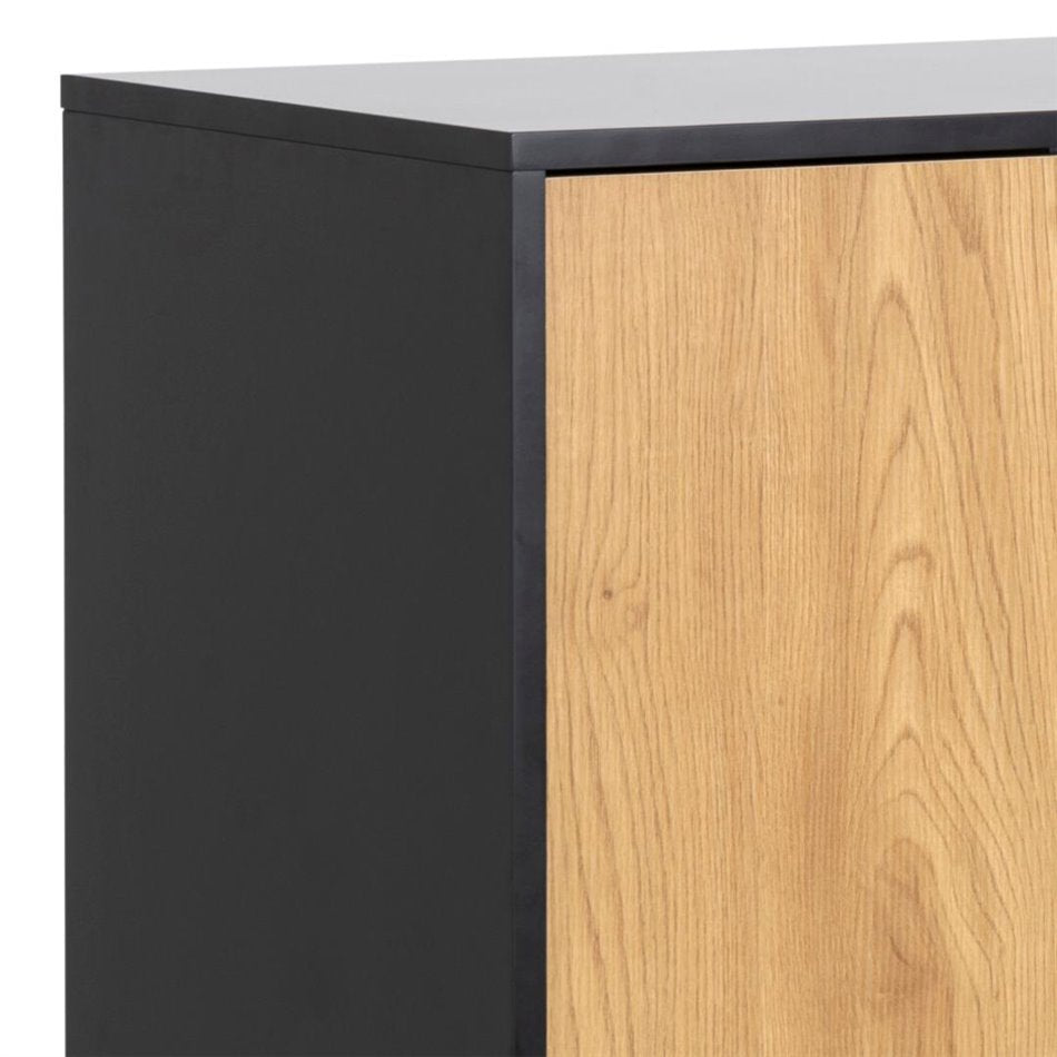 Chest of drawers Aford, MDF, black/natural, H103x80x40cm