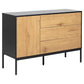Chest of drawers Aford, MDF, black/natural, H82x120x40cm