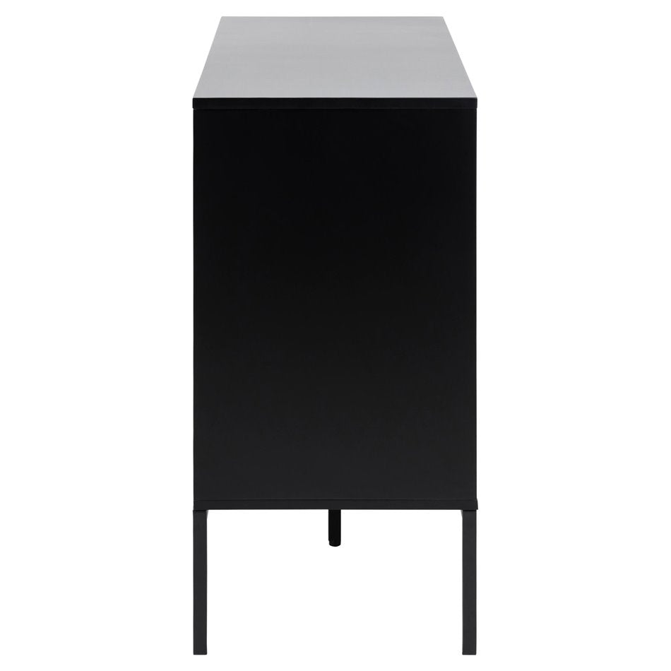 Chest of drawers Aford, MDF, black/natural, H82x120x40cm
