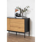 Chest of drawers Aford, MDF, black/natural, H82x120x40cm
