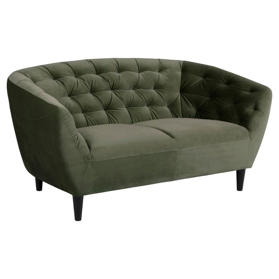 Modern Sofa Aria – Green Fabric, Compact 2-Seater Design, 150×84×78 cm