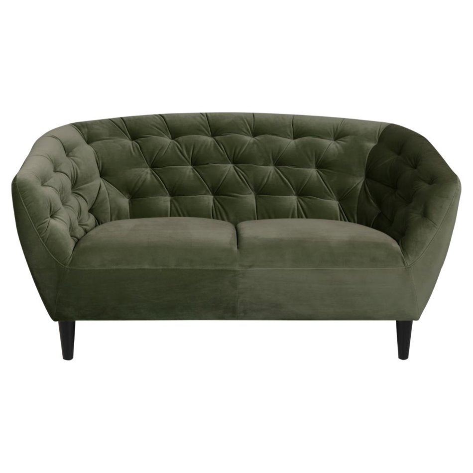 Modern Sofa Aria – Green Fabric, Compact 2-Seater Design, 150×84×78 cm