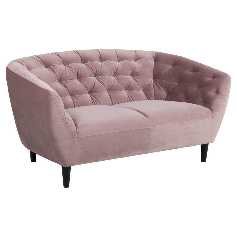 Modern Sofa Aria – Pink Fabric, Compact 2-Seater Design, 150×84×78 cm