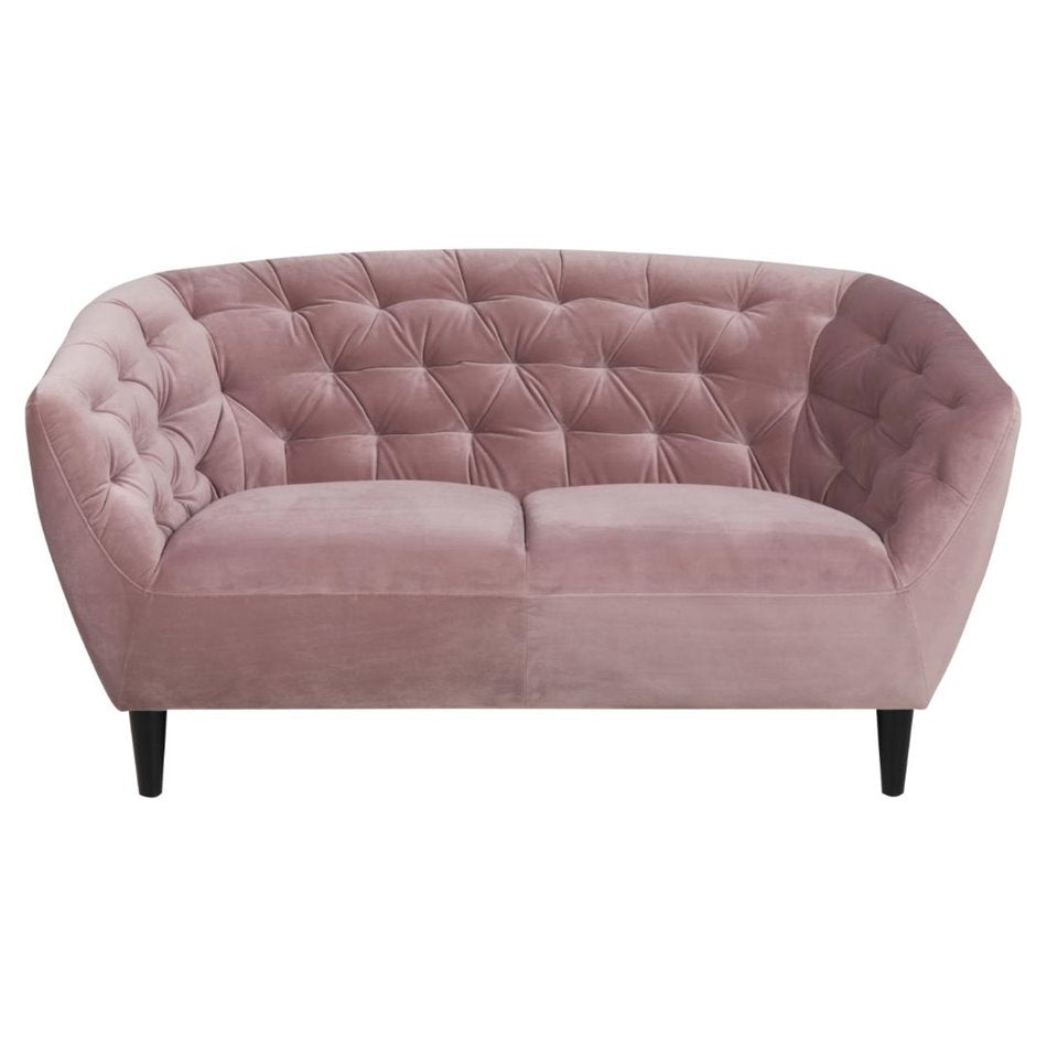 Modern Sofa Aria – Pink Fabric, Compact 2-Seater Design, 150×84×78 cm