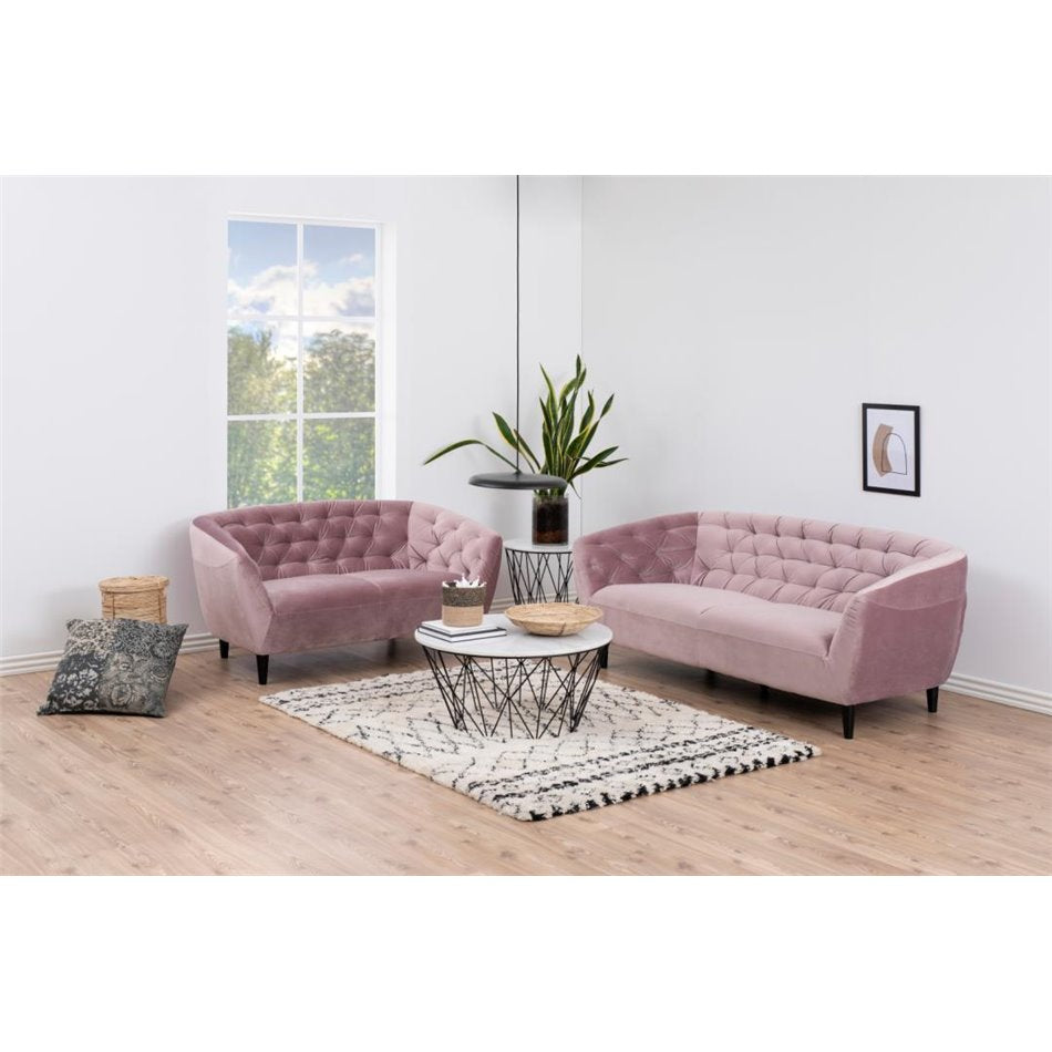Modern Sofa Aria – Pink Fabric, Compact 2-Seater Design, 150×84×78 cm
