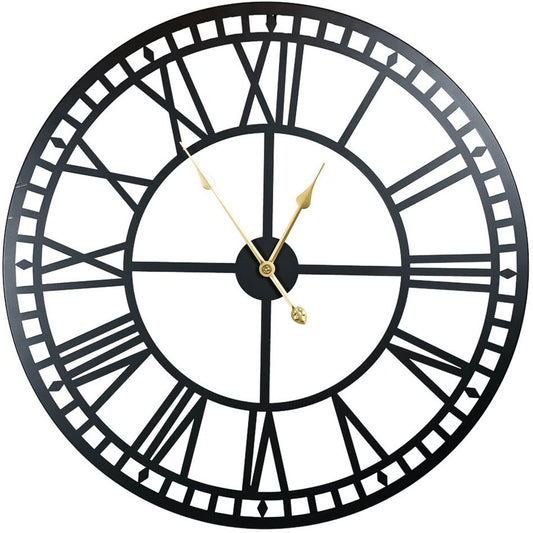 Wall clock Barenton, metal/black, D80x5cm