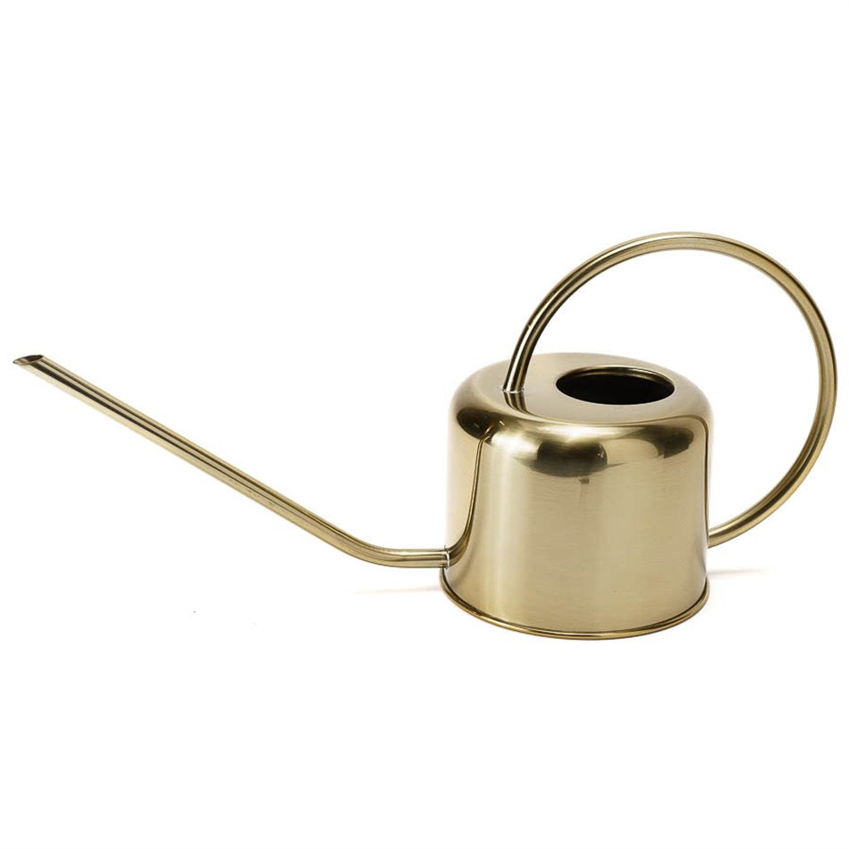 Golden 0.9 L Metal Watering Can – Stylish Indoor Planter Accessory