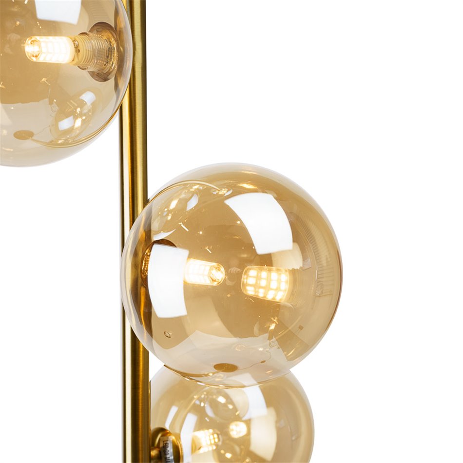 Floor lamp Rade, amber color, H170cm, D33.5cm, G9x5 5W(MAX)