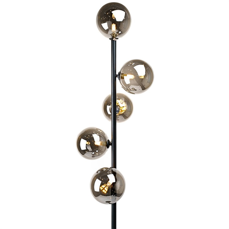 Floor lamp Rade, smoky, H170cm, D33.5cm, G9x5 5W(MAX)
