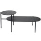 Black Nesting Coffee Table Set – Modern Rectangular Design (Set of 2)
