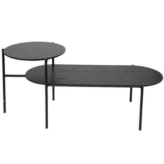 Black Nesting Coffee Table Set – Modern Rectangular Design (Set of 2)