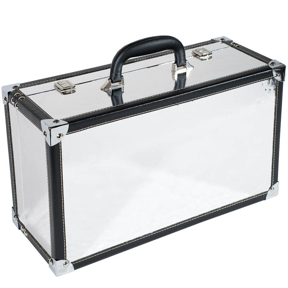 Wooden box Maella M, silver color, H23x40x16cm