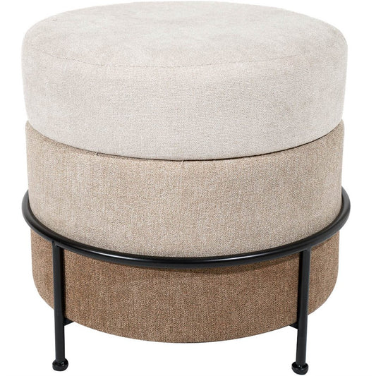 Mariola B Pouf Brown-Beige – H45 × Ø48 cm