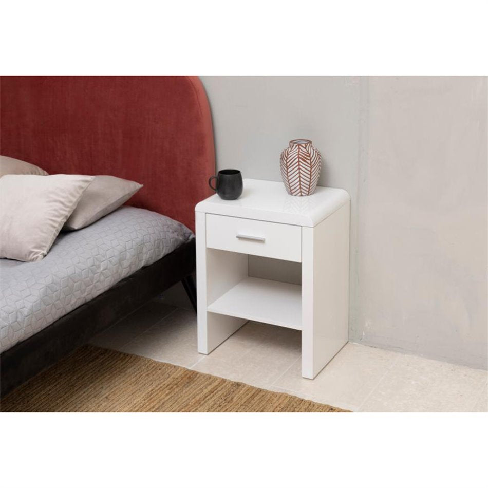 Bedside table Supernova, white, H59x45x35cm