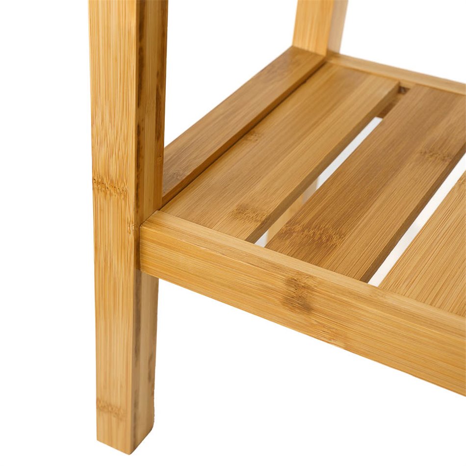 Bamboo Storage Bench Natural – H46 × W25 × L39.5 cm