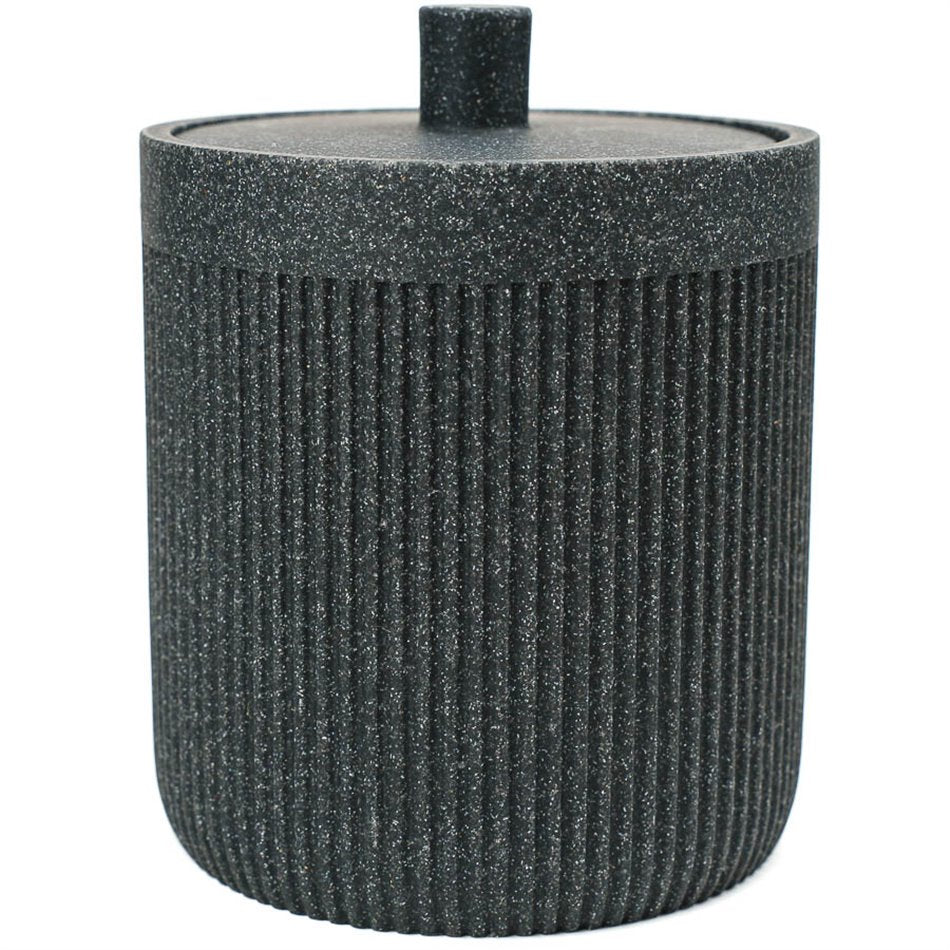 Cotton pad holder ARDOISE ONYX, H12cm, D9,9cm