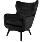 Armchair Dunkel, velvet, black, H103x78x80cm, seat height 50cm