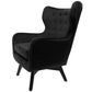 Armchair Dunkel, velvet, black, H103x78x80cm, seat height 50cm