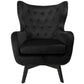 Armchair Dunkel, velvet, black, H103x78x80cm, seat height 50cm