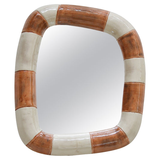 Echoe Mirror in Terracotta Cast Stone Frame