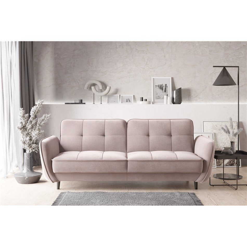 Eliso Extendable Sofa Bed – Pink Gojo 101, 3-Seater with Storage