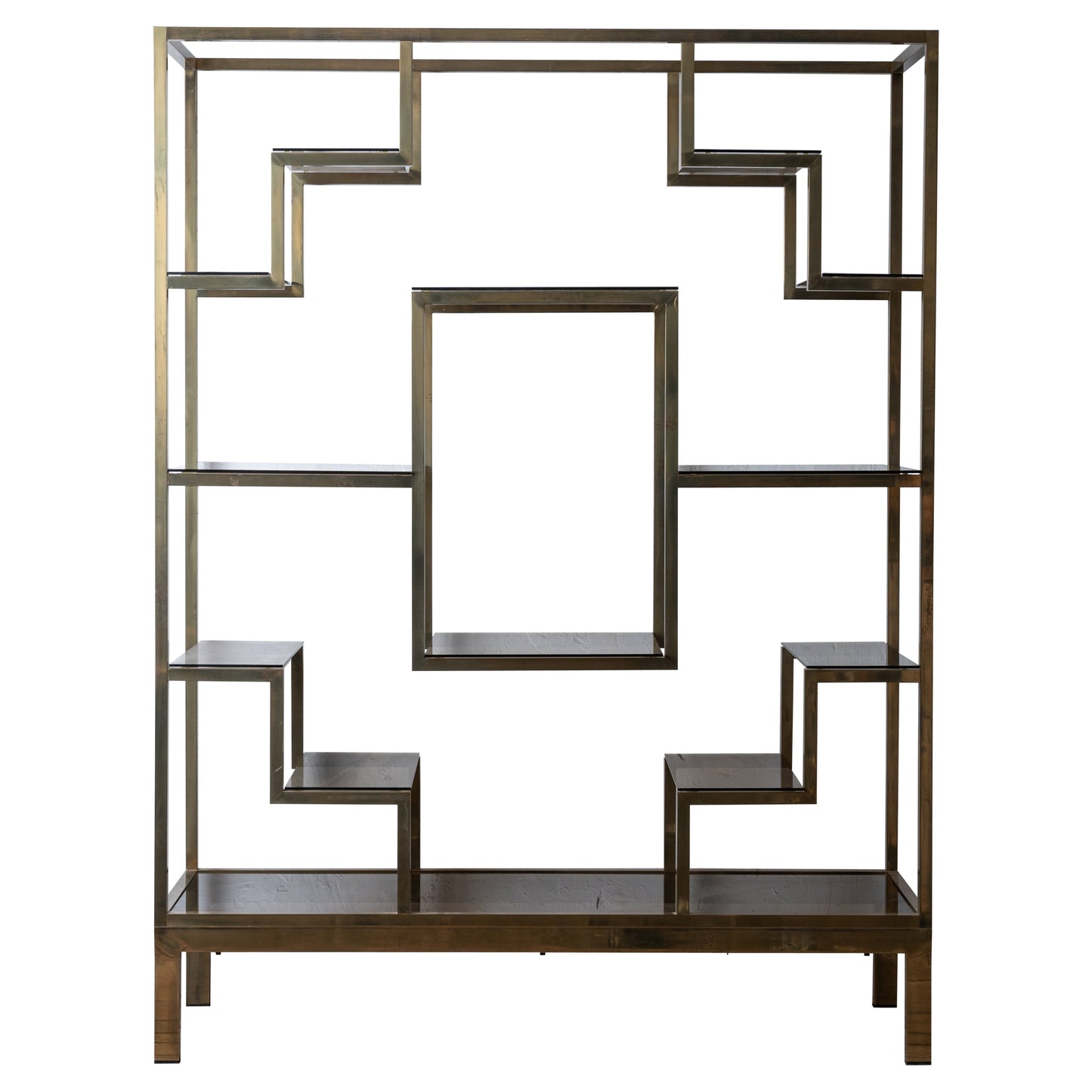 Mid-Century Italian Brass & Smoked Glass Étagère – 1970s