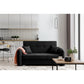 Compact Sofa Bed with Extendable Sleeping Function, Black Velvet Upholstery – Elaine