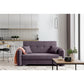 Compact Extendable Sofa Bed with Storage, Velvet Upholstery, Purple – Elaine