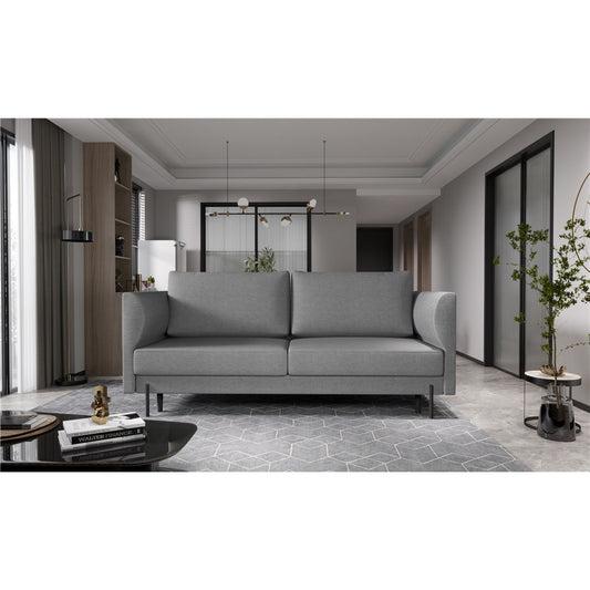 Elrevi Extendable Sofa Bed – Gray Flores 4, Modern 4-Seater with Storage